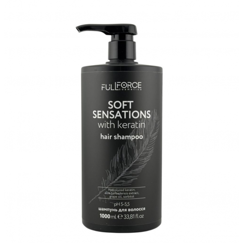 Щоденний м’який шампунь з кератином FULL FORCE HAIR SHAMPOO SOFT SENSATIONS, 1000 ml
