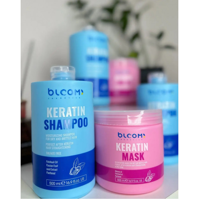 Набір BLOOM (шампунь+маска) Keratin Shampoo 500ml + Keratin Mask 500ml