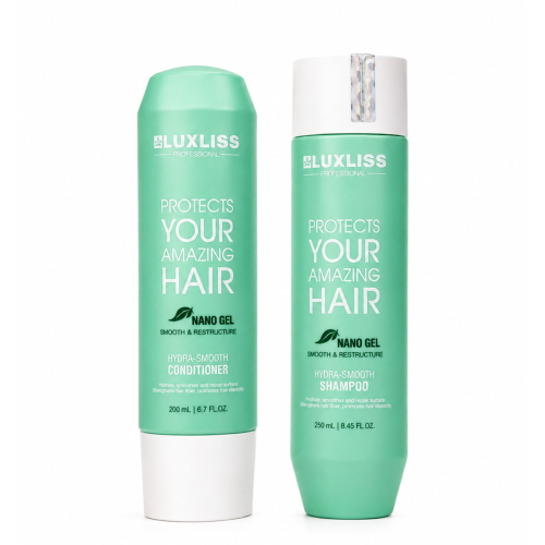 Набір Luxliss NANO Gel Hydra-Smooth для розгладження волосся Шампунь 250ml + Кондиціонер 200ml