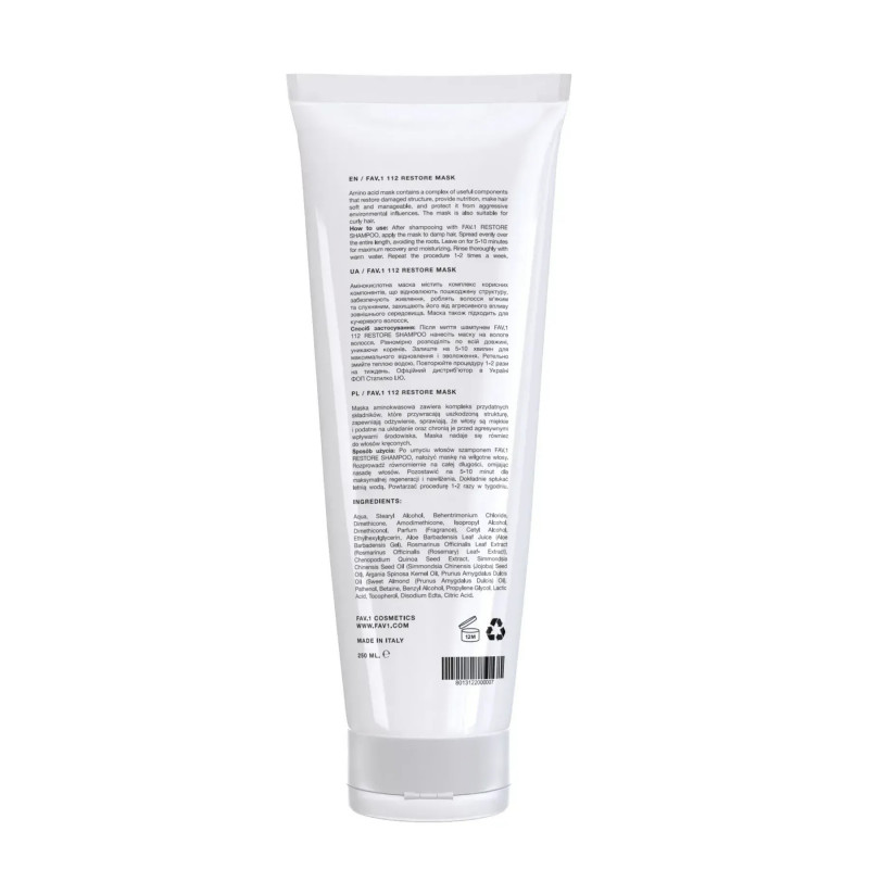 Амінокислотна маска FAV.1 112 RESTORE MASK 250 мл