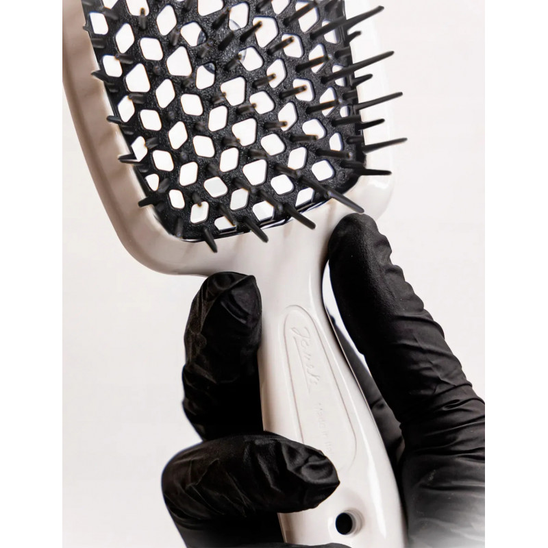 Гребінець для волосся Janeke Small Superbrush, біла з чорним