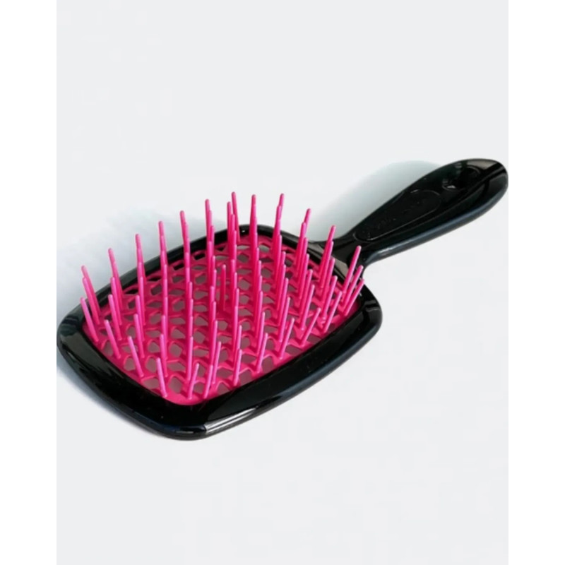 Гребінець для волосся Janeke Small Superbrush, чорний з рожевим