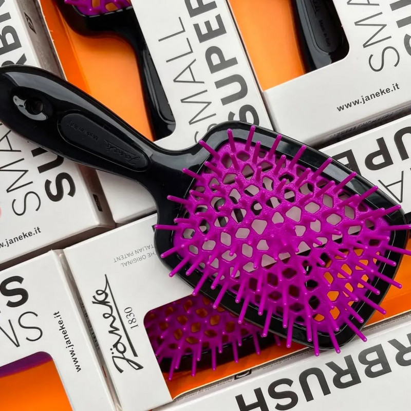 Гребінець для волосся Janeke Small Superbrush, фуксія з чорним