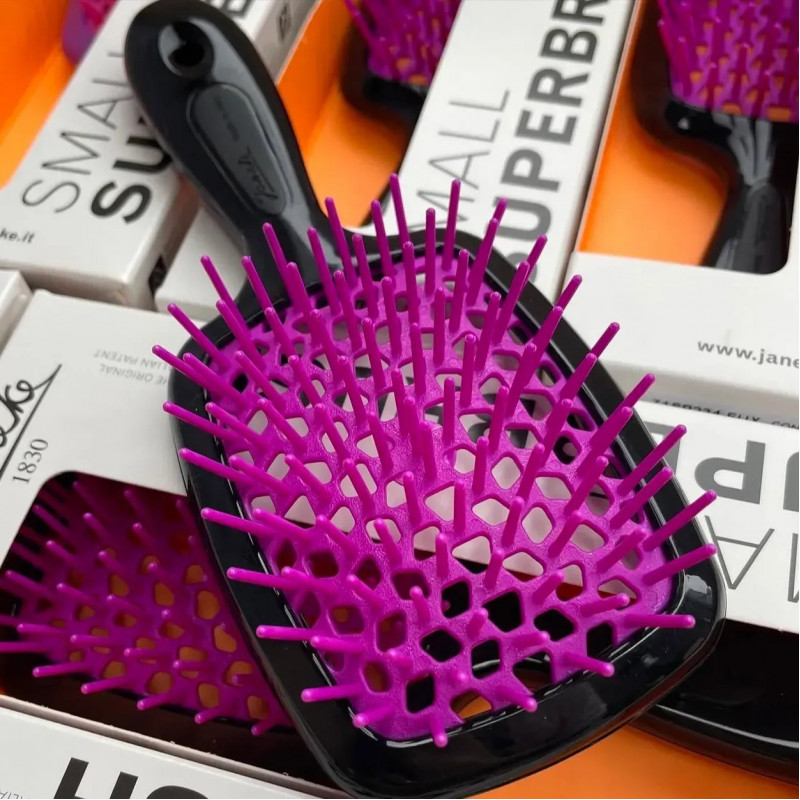 Гребінець для волосся Janeke Small Superbrush, фуксія з чорним
