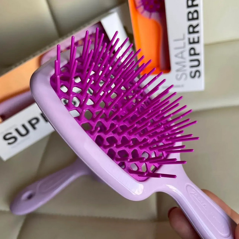 Гребінець для волосся Janeke Small Superbrush, лавандова з фуксією
