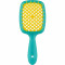 Гребінець для волосся Janeke Standart Superbrush, бірюзова з жовтим
