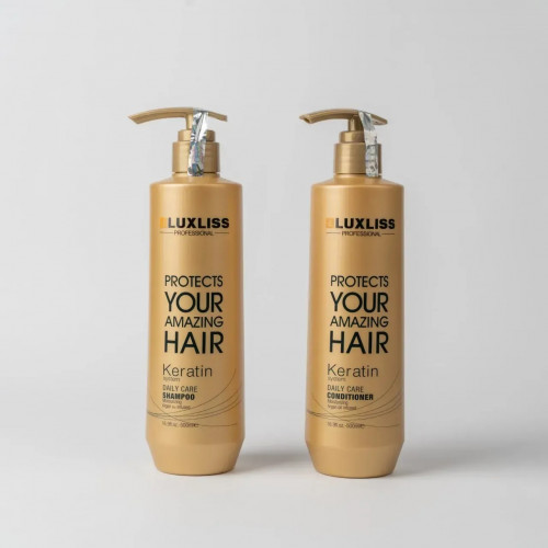 Набір Luxliss Keratin Smoothing Daily Care (кератиновий шампунь + кондиціонер) 2×500 мл