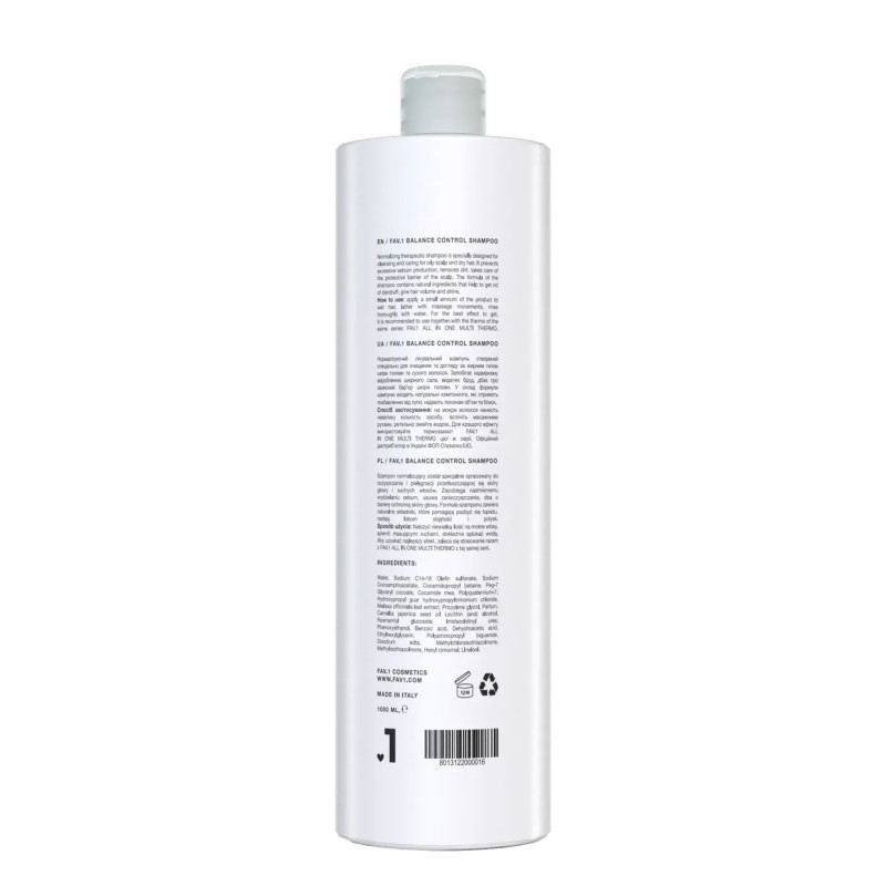 Нормалізуючий шампунь FAV.1 BALANCE CONTROL SHAMPOO 1000 мл
