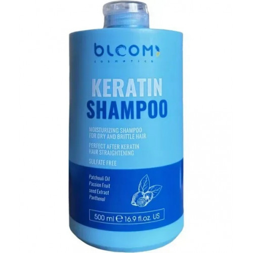 Зволожуючий безсульфатний шампунь Bloom Keratin Moisturizing Shampoo 500 мл