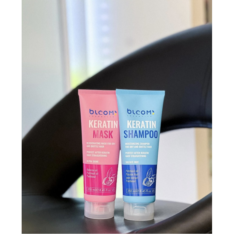 Набір BLOOM (шампунь+маска) Keratin Shampoo 250ml + Keratin Mask 250ml