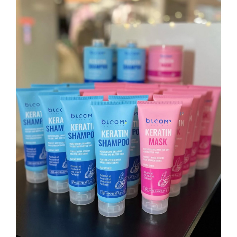 Набір BLOOM (шампунь+маска) Keratin Shampoo 250ml + Keratin Mask 250ml